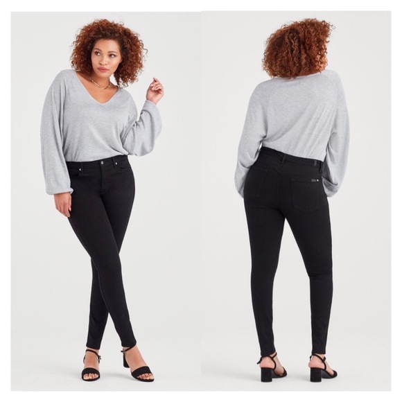 7 For All Mankind Pants - 7 For All Mankind Gwenevere Black Skinny Pants
